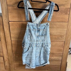 Free People Light Blue Denim Overalls